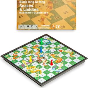 9.6-Inch Magnetic Snakes and Ladders Board Game Set