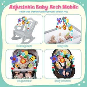 Baby Stroller Arch Toy,Portable Baby Mobile for Bassinet,Car Seat Crib Accessories Travel Activity Arch for Babies Infants 0-12 Months