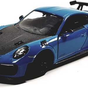 Kinsmart 2010 Porsche 911 GT2 RS Aqua Blue 1/36 Scale Diecast Metal Model Toy Sports Car