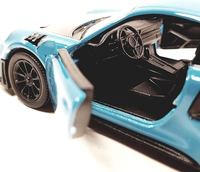 Kinsmart 2010 Porsche 911 GT2 RS Aqua Blue Scale Diecast Metal Model Toy Sports Car2