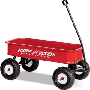 Radio Flyer 16.5” Retro Toy Wagon (Amazon Exclusive), Red Wagon Toy for Ages 1.5+