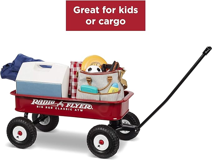 Radio Flyer 16.5” Retro Toy Wagon (Amazon Exclusive), Red Wagon Toy for Ages 1.5+2