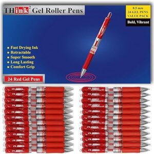Retractable Red Ink Gel Pens