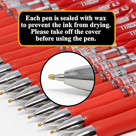 Retractable Red Ink Gel Pens2