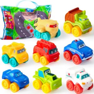 Toys for 1 2 3+ Year Old Boys Girls, Wind Up Piggy Toy Cars and House Set