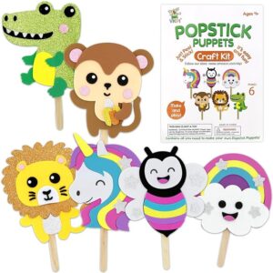 VKPI Make 6 Popstick Puppets Craft Kits for Kids