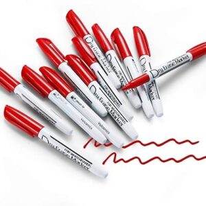 Volcanics Red Dry Erase Markers Low Odor Fine Whiteboard Markers Thin Box of 12