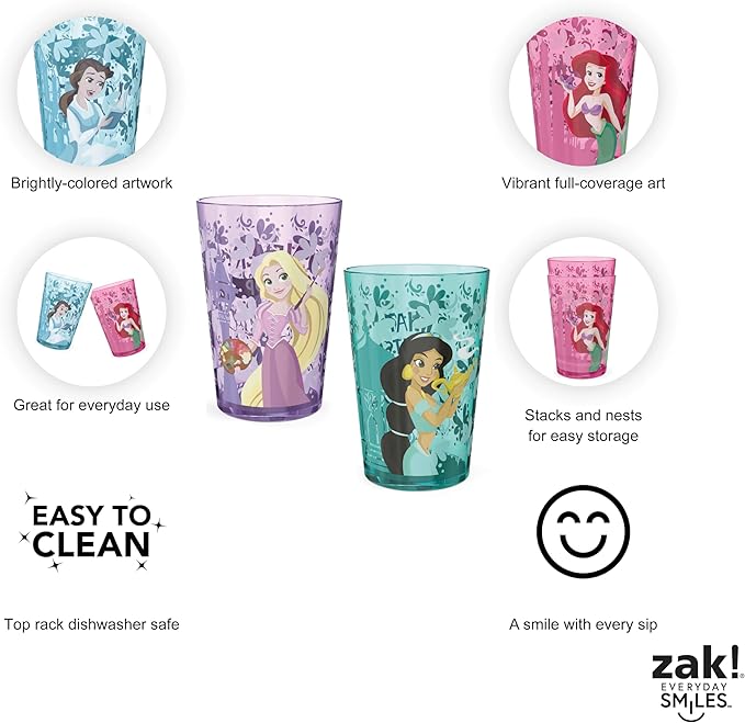 Zak Designs 14.5oz Disney Princess Nesting Tumbler Set2